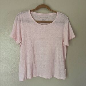 MAJESTIC FILATURES Pink Women's Short Sleeve Linen Tee